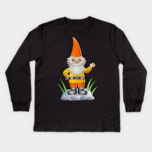 Christmas Garden Gnome Kids Long Sleeve T-Shirt